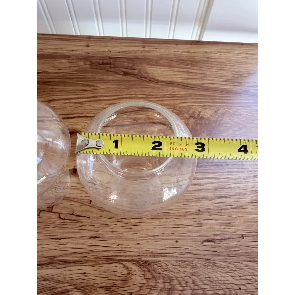 Mushroom Glass Cocktail Glasses or Vases Set of 2 Clear Whimsical 4.75